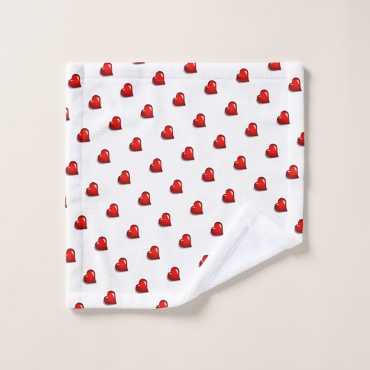 Bathroom Towel Sets Valentine's Day Red Hearts  (Waschlappen)