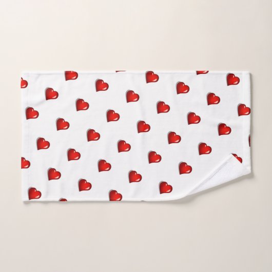 Bathroom Towel Sets Valentine's Day Red Hearts  (Handtuch)