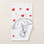 Bathroom Towel Sets Valentine's Day UmbrellaHearts (Handtuch)