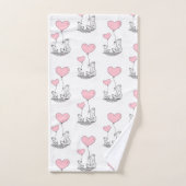 Bathroom Towel Sets Valentine's Foxy Pink Hearts (Handtuch)