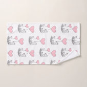 Bathroom Towel Sets Valentine's Foxy Pink Hearts (Handtuch)