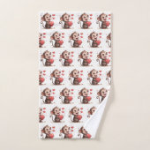 Bathroom Towel Sets Valentine's Monkey Red Heart (Handtuch)