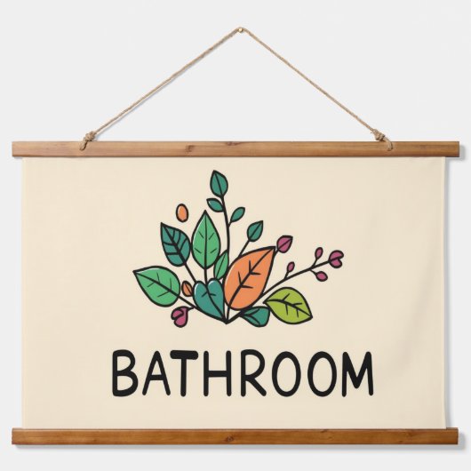 BATHROOM Wall Tapestry Wandteppich Mit Holzrahmen (Vorne)
