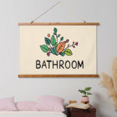 BATHROOM Wall Tapestry Wandteppich Mit Holzrahmen (Schlafzimmer)