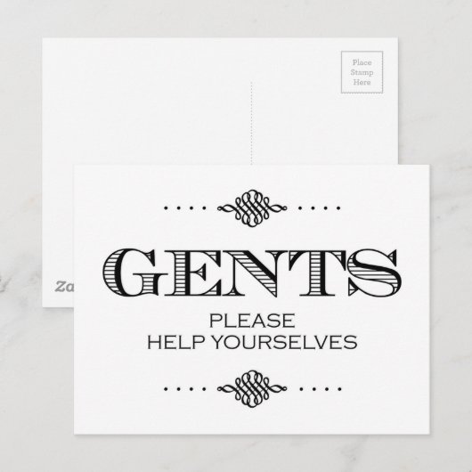 BathroomSign.jpg Postkarte (Vorne/Hinten)