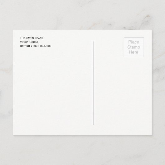 Baths Beach, Britische Jungfrauen Postkarte (Rückseite)