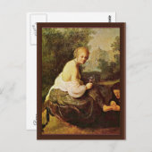 Bathsheba auf ihrer Toilette von König David geseh Postkarte (Vorne/Hinten)