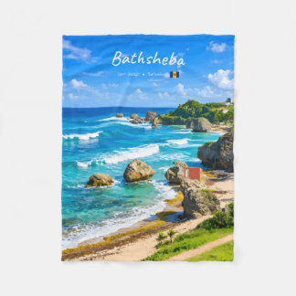 Bathsheba, Barbados - Tropische Küstenlandschaft Fleecedecke