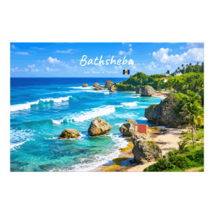 Bathsheba, Barbados - Tropische Küstenlandschaft Fotodruck