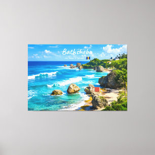 Bathsheba, Barbados - Tropische Küstenlandschaft Leinwanddruck