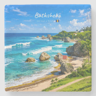 Bathsheba, Barbados - Tropische Küstenlandschaft Steinuntersetzer