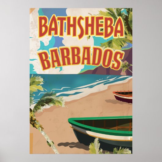 Bathsheba Barbados Vintages Urlaubsplakat Poster (Vorne)