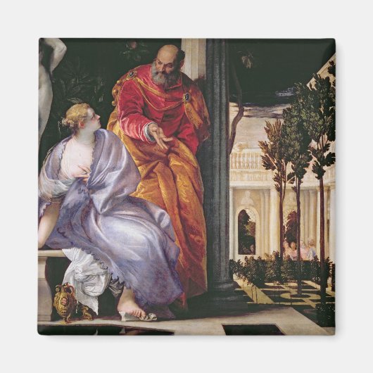 Bathsheba Bathing, c.1575 (Öl auf Leinwand) Magnet (Vorne)