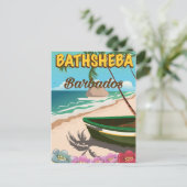 Bathsheba Beach Barbados Urlaubsposter Postkarte (Stehend Vorderseite)