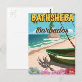 Bathsheba Beach Barbados Urlaubsposter Postkarte (Vorne/Hinten)