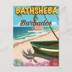 Bathsheba Beach Barbados Urlaubsposter Postkarte