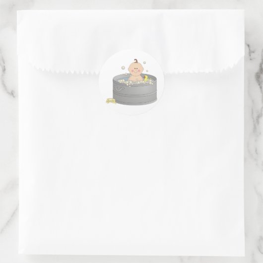 Bathtime Baby-Aufkleber Runder Aufkleber (Tasche)