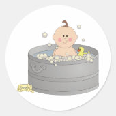 Bathtime Baby-Aufkleber Runder Aufkleber (Vorderseite)