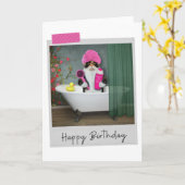 Bathtime Calico Cat Funny Birthday Card Karte (Gelbe Blume)
