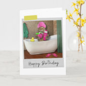 Bathtime Cat Funny Birthday Card Karte (Gelbe Blume)