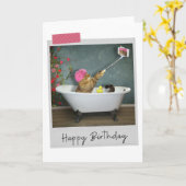 Bathtime Selfie Cat Funny Birthday Card Karte (Gelbe Blume)