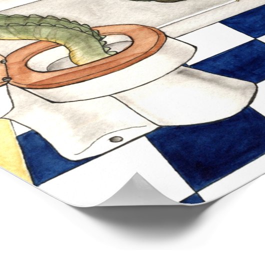 Bathtub Alligator Poster (Ecke)