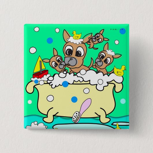 Bathtub Chihuahua Welppy Button 1 (Vorderseite)