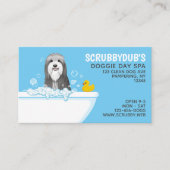 Bathtub Dog | Pet Grooming | Bearded Collie Busine Visitenkarte (Vorderseite)