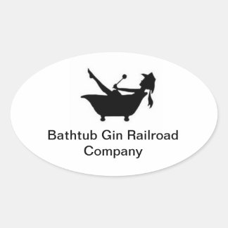 Bathtub Gin Railroad Co. Autoaufkleber Ovaler Aufkleber