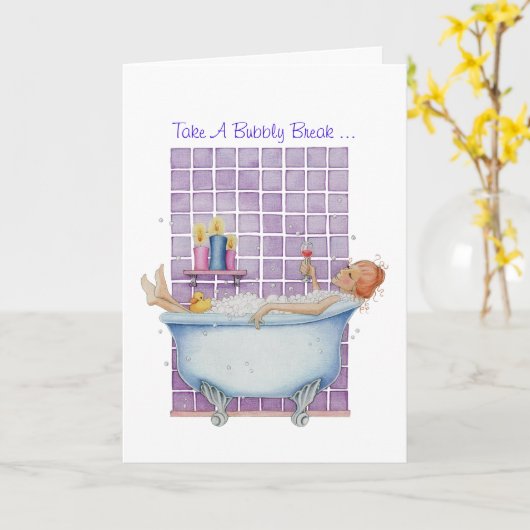 Bathtub Joy Card Karte (Gelbe Blume)