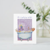 Bathtub Joy Postcard Postkarte (Stehend Vorderseite)