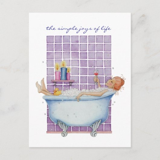 Bathtub Joy Postcard Postkarte (Vorderseite)