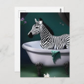 Bathtub Zebra Postcard Postkarte (Vorne/Hinten)