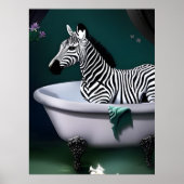 Bathtub Zebra Poster (Vorne)