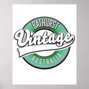 Bathurst australia vintage style logo poster