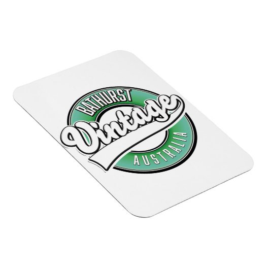 Bathurst Australien Vintage Style Logo Magnet (Rechte Seite)