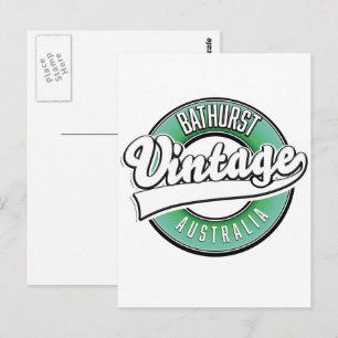 Bathurst Australien Vintage Style Logo Postkarte