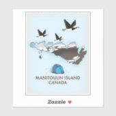 Bathurst Island Kanada Reiseplan Aufkleber (Blatt)