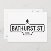 Bathurst Street, Toronto Street Sign Postkarte (Vorne/Hinten)