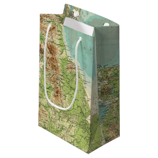 Bathyorographical Karte der britischen Inseln Kleine Geschenktüte (Vorderseite Schrägansicht)