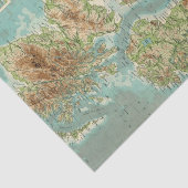 Bathyorographical Karte der britischen Inseln Seidenpapier (Ausschnitt)