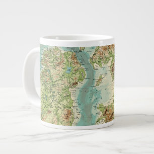 Bathyorographische Karte der Britischen Inseln Jumbo-Tasse