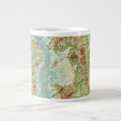 Bathyorographische Karte der Britischen Inseln Jumbo-Tasse (Vorderseite)