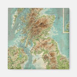 Bathyorographische Karte der Britischen Inseln Magnet