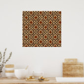 Batik abstrakt, nahtlos textiles Muster. Poster (Küche)