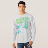 Batik-ähnliches tropisches Beachy Light Green Aqua T-Shirt (Vorne ganz)