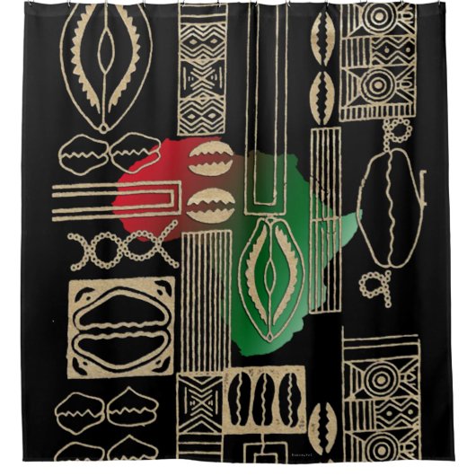 Batik Beads Motif Duschvorhang (Vorderseite)