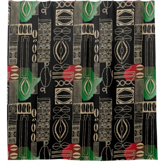 Batik Beads Motif Duschvorhang (Vorderseite)