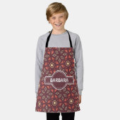 Batik Beige Braun Minimal Muster Schürze (Getragen)