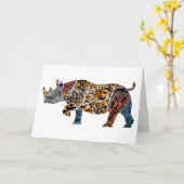 Batik Black Rhino Birthday Card Karte (Gelbe Blume)